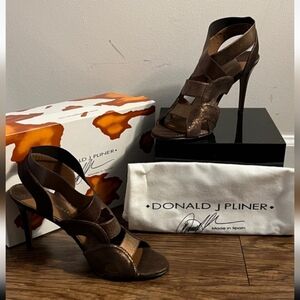 Donald J. Pliner Metallic Brown Heels